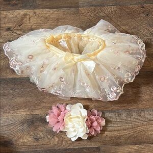 Little Me 0-6 months tulle tutu with matching floral headband